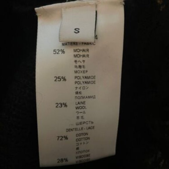 Givenchy Black Mohair Cardigan Sweater with Lace Detail Size S - Picture 6 of 7